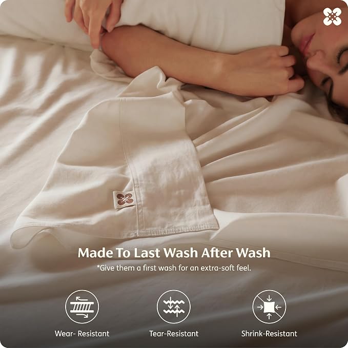 Bedsure 100% GOTS Certified Organic Cotton Sheets, Full Size Sheets, 16" Deep Pocket Bedsheets with Corner Straps, Eco-Friendly, Soft, Breathable & Luxury PureWoven Cotton Hotel Bedding, Linen
