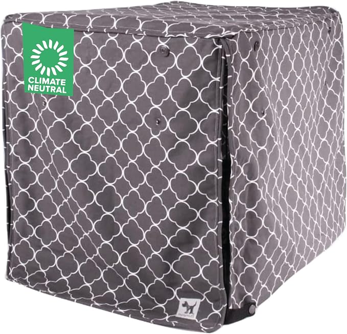 Molly Mutt Clark Gable Dog Crate Cover, 100% Cotton Canvas Cover with 2 Roll-Up Panels, Ideal for Dog or Cat Crate, Durable, Washable, and Free of Harmful Chemicals, 30" x 21" x 24"