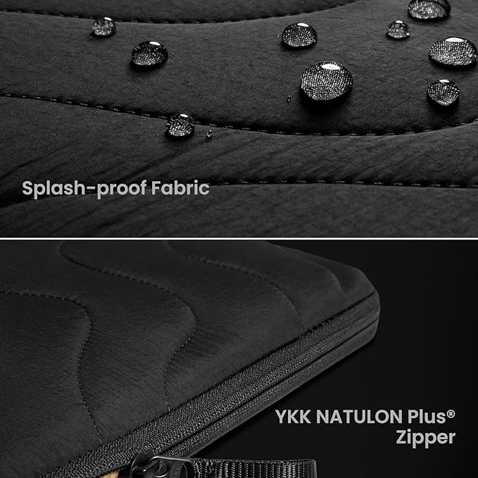 tomtoc 360 Protective Puffy Laptop Sleeve Set for 2026 16-inch MacBook Pro M5 Pro/Max A3428 A3429, M4/M3 Pro/Max A3403 A3186 A2991 A2780, Quilted Soft Puffer Bag with Tech Pouch for Dell XPS 16 Laptop
