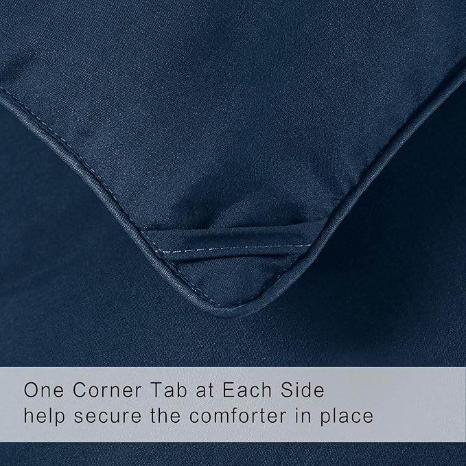 COHOME Twin/Twin XL Size Comforter, All-Season Quilted Down Alternative Duvet Insert, Luxury Hotel GentleSoft Comforter with Anti-Clump Tech & 8 Tabs - Reversible - Navy Blue 64x88 inches