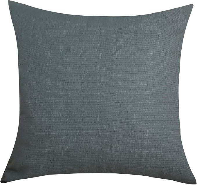 TangDepot Handmade Decorative Solid 100% Cotton Canvas Throw Pillow Covers/Pillow Shams, (22"x22", Steel Grey), 1 Count (Pack of 1) | 100% cotton, same-color zip, machine wash & air dry. For living room, bedroom, office, car. 42 colors, 339 sizes. Cove...