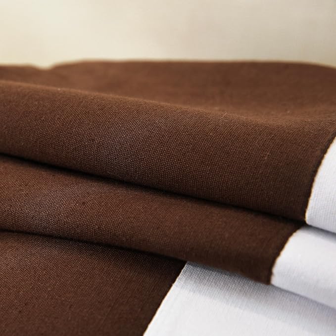 TAOSON Set of 2, Brown 100% Cotton Canvas Patchwork Throw Pillow Covers 18x18 Inch, Modern White Striped Farmhouse Decor Cushion Covers for Sofa Couch Bedroom Living Room