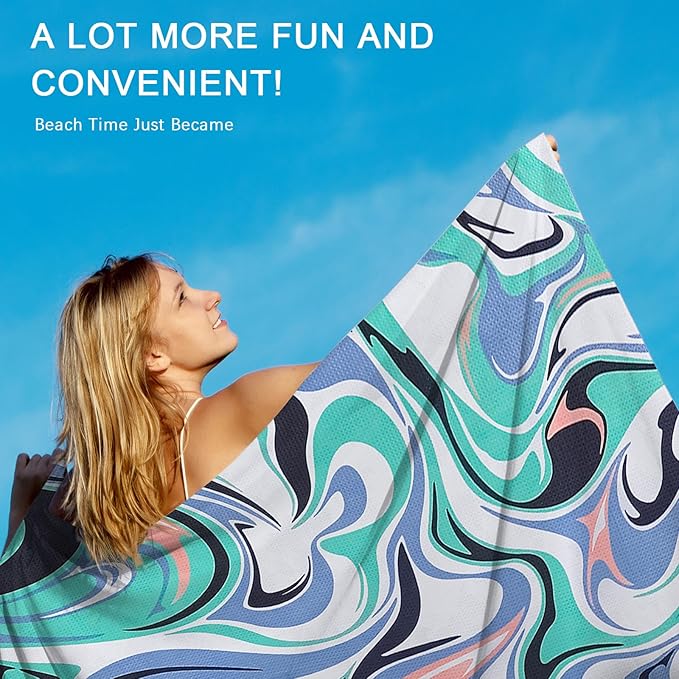 Microfiber Waffle Beach Towels,Ultra Soft and Sand Free Beach Essentials,High Absorbent Pool Towels,Quick Dry Light Weight Oversized Large Towels for Travel Camping Beach Accessories