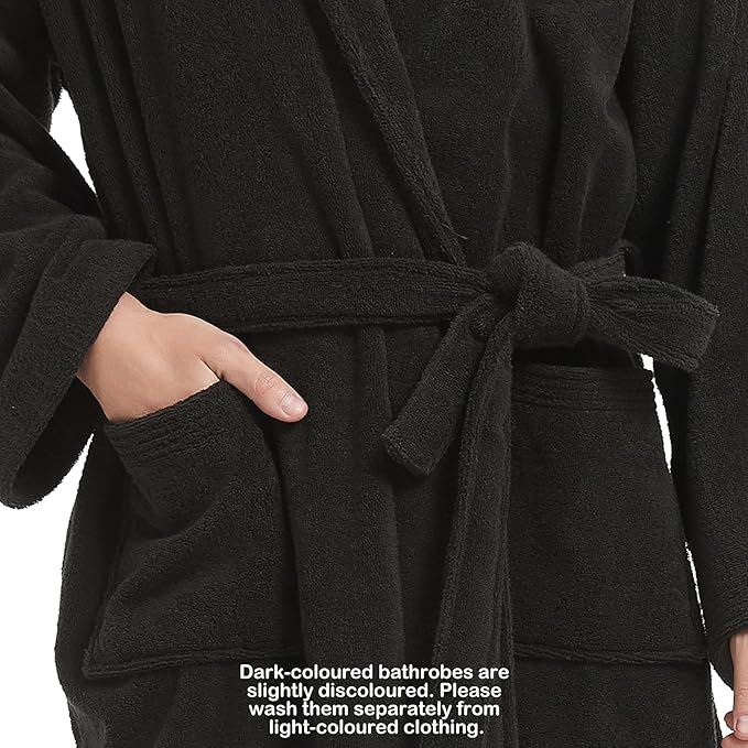Men's Robe,Pure Cotton Robe for Men,Absorbent Bathrobe,Luxurious Terry Cloth Bathrobe with Shawl Collar