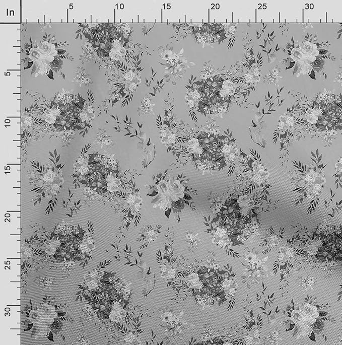 Soimoi Asian Paisley Print - Gray, Canvas Fabric Material - 56 Inch Wide, 1 Yard, Unstitched Fabric for Upholstery, Bags, Workwear and Outdoor Gear.