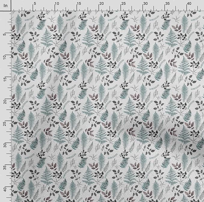 Soimoi Leaves Print - Blue, Premium Cotton Cambric Fabric - Medium Weight Material for Quilting, Kurtis, Blouse, Kids Clothing, Tunic, Curtains - 42" Inch Wide, 1 Yard