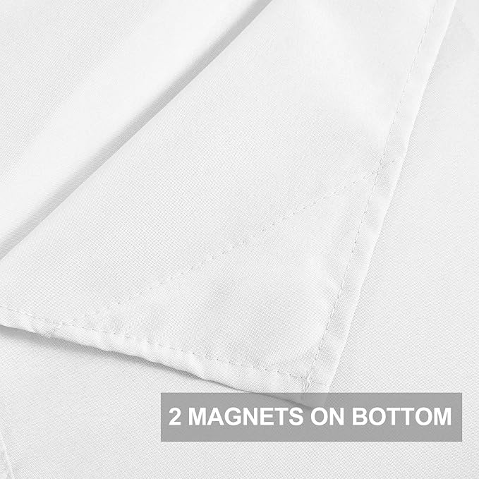 Barossa Design Long Fabric Snap-in Replacement Liner 70" W x 57" H - Hotel Style Removable Inner Liner with 2 Magnets, Machine Washable & Water Repellent - White, 70x57
