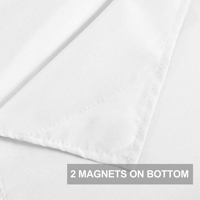 Barossa Design Fabric Snap-in Replacement Liner Extra Long 70" W x 66" H - Hotel Style Removable Liner with Magnets, Machine Washable & Water Repellent - White, 70x66