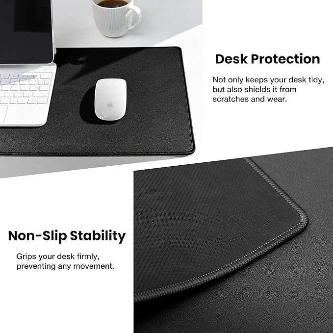 ALOANES Large Gaming Mouse Pad with Non-Slip Rubber Base,Stitched Edge,Desk mat for Laptop,Computer & PC, Wristing Pad for Gamer,Office & Home,Classic Black XL 27.6"x 11.8"x 0.12"