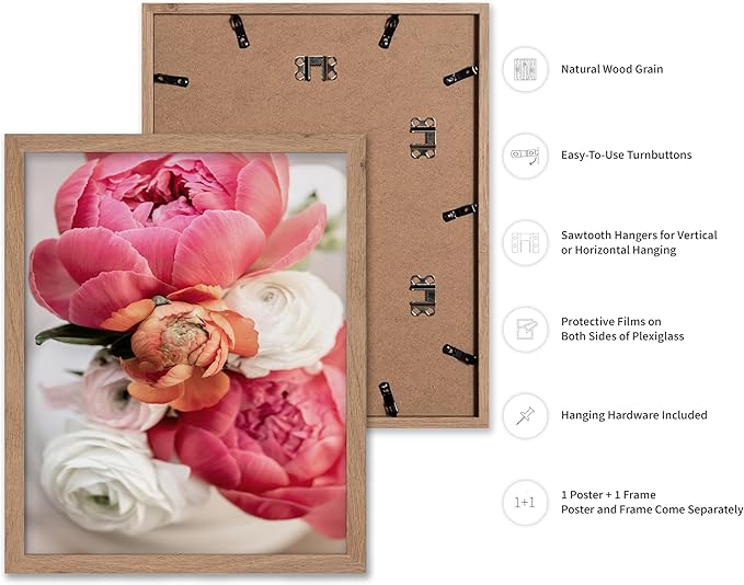 Monem Art Pink Peony Floral Macro Photography Print - Romantic Flower Art Poster - Wall Decor for Living Room, Bedroom or Office - 8x10 Beige Framed Wall Art by Mareike Bohmer