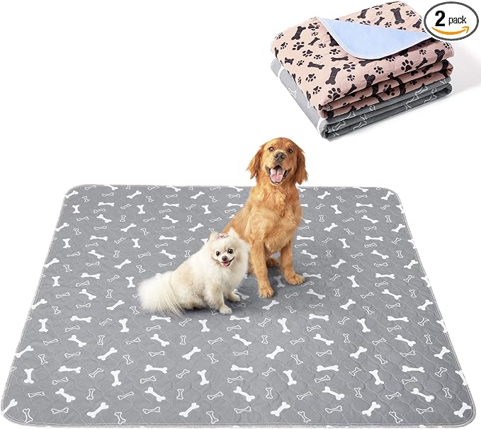 Eterish Reusable Washable Pee Pads for Dogs Large/Extra Large 31'' x 36'' 2 Pack, Absorbent Pet Puppy Dog Training Pads Non-Slip, Waterproof Whelping Potty Pads for Dogs Leak-Proof