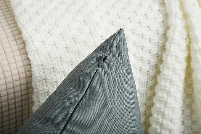 TangDepot Handmade Decorative Solid 100% Cotton Canvas Throw Pillow Covers/Pillow Shams, (12" x12" , Steel Grey, 1 Count (Pack of 1)) | 100% cotton, same-color zip, machine wash & air dry. For living room, bedroom, office, car. 42 colors, 46 sizes. Cov...