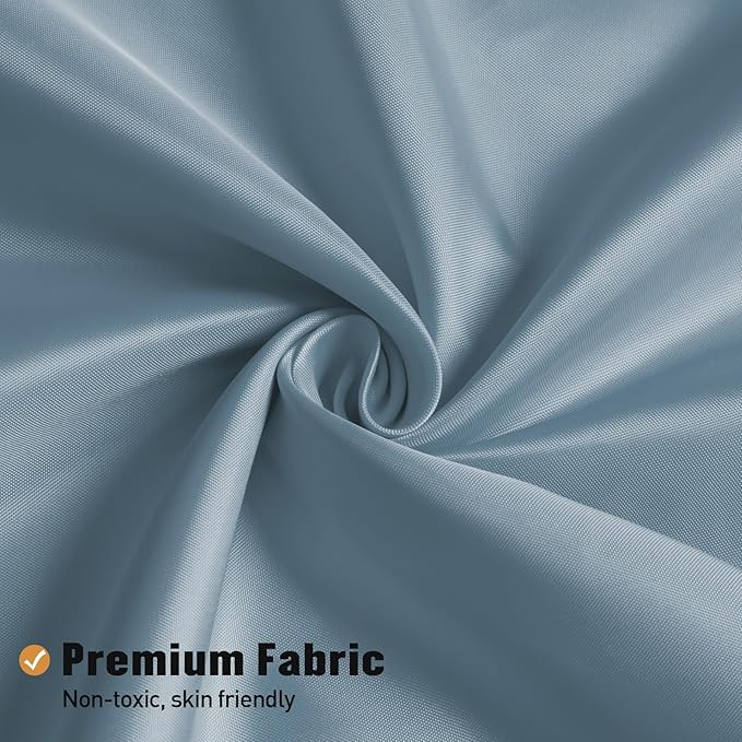 MitoVilla Blue Fabric Shower Curtain Liner, Light Blue Shower Curtain or Liner for Modern Bathroom Decor, Waterproof & Washable, 72" W x 72" H, Grey Blue/Baby Blue