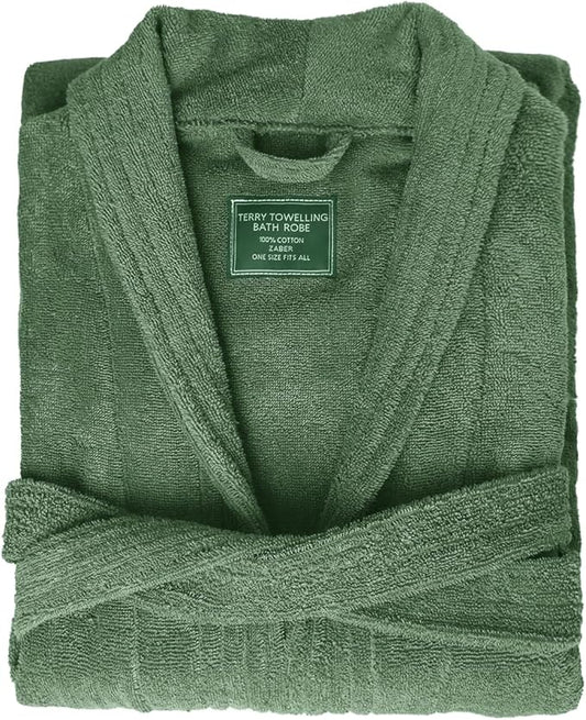 ZABER Bathrobe Mens,Pure Cotton Robe for Men,Thick Terry Cloth Bathrobe,Luxury Long Combed Men's Cotton Robe