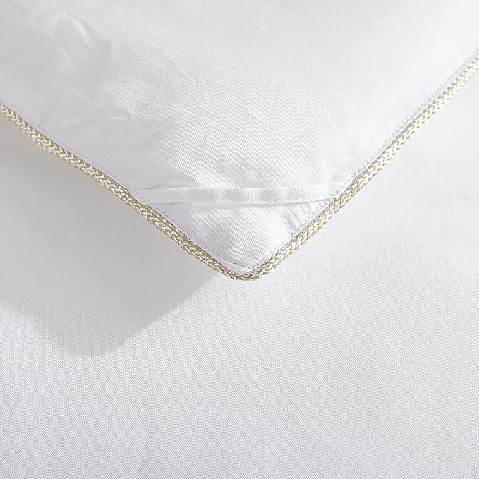 Luxurious Palatial/Super King Size Hard-to-FIND 85 Oz Fill Weight Goose Down Alternative Comforter, 600 Thread Count 100% Egyptian Cotton Cover, 750 Fill Power, Solid White Color