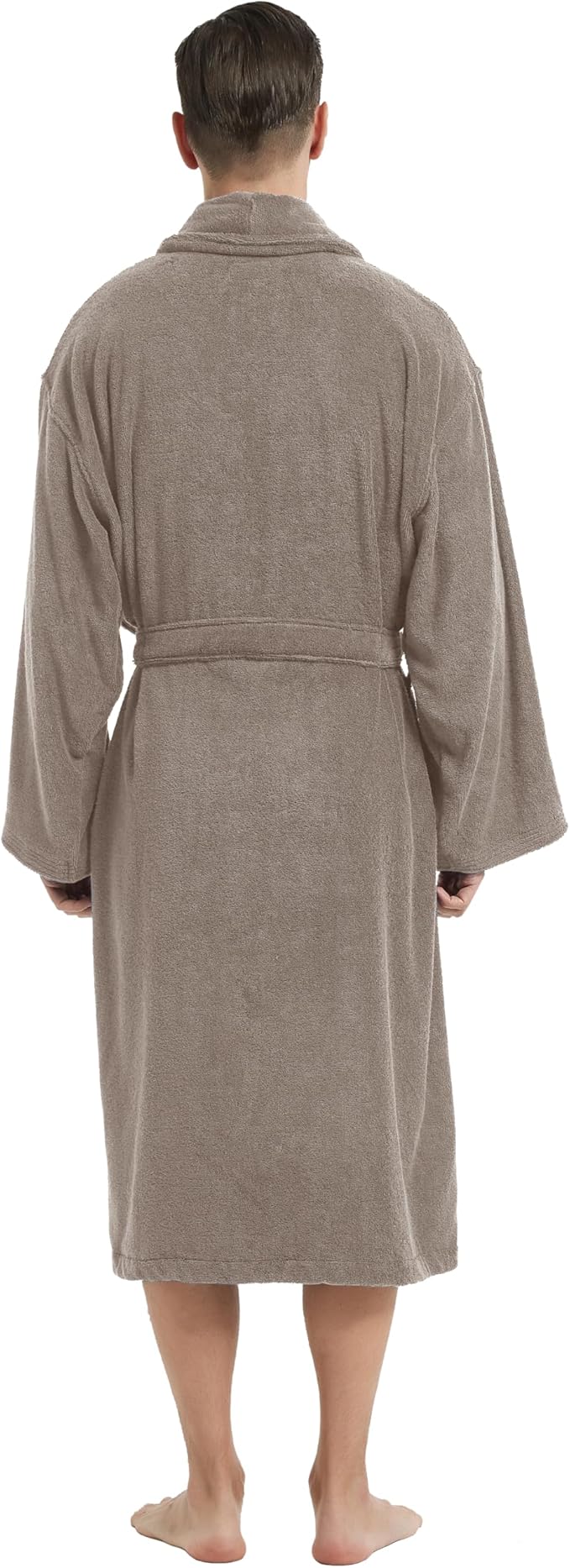 Men's Robe,Pure Cotton Robe for Men,Absorbent Bathrobe,Luxurious Terry Cloth Bathrobe with Shawl Collar