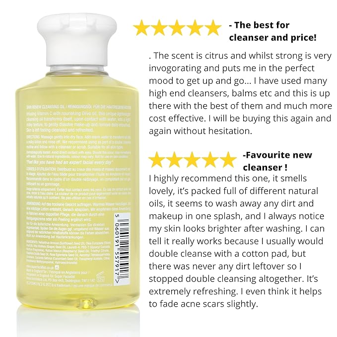 Super Facialist Face Cleanser Oil – Facial Wash & Waterproof Makeup Remover with Vitamin C, Gentle Cleansing Oil for Women, Suitable for All Skin Types 6.8 oz