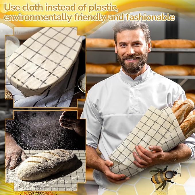 Mindsoft 17 x 23 Inch Reusable Beeswax Food Wrap for Bread Sandwich Wrapper Beeswax Paper Organic Bowl Dishes Covers Sustainable Food Cheese Fruit Snacks Storage Containers Keeper(Classic Style)