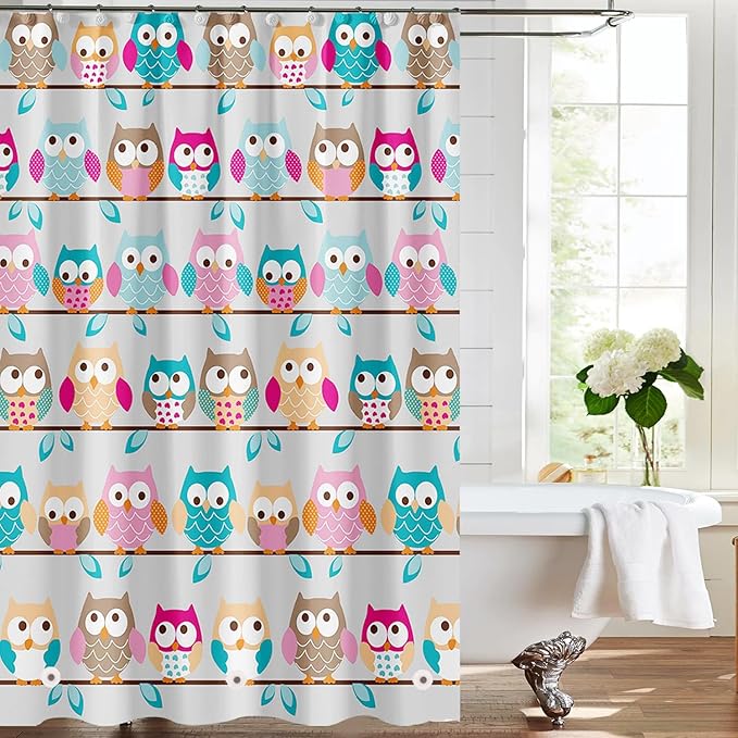 TIKABC Shower Curtain Liner, 4G PEVA Shower Liner, Plastic Waterproof Shower Curtains, 72x72 inch with Grommet Holes 3 Magnetic Weights
