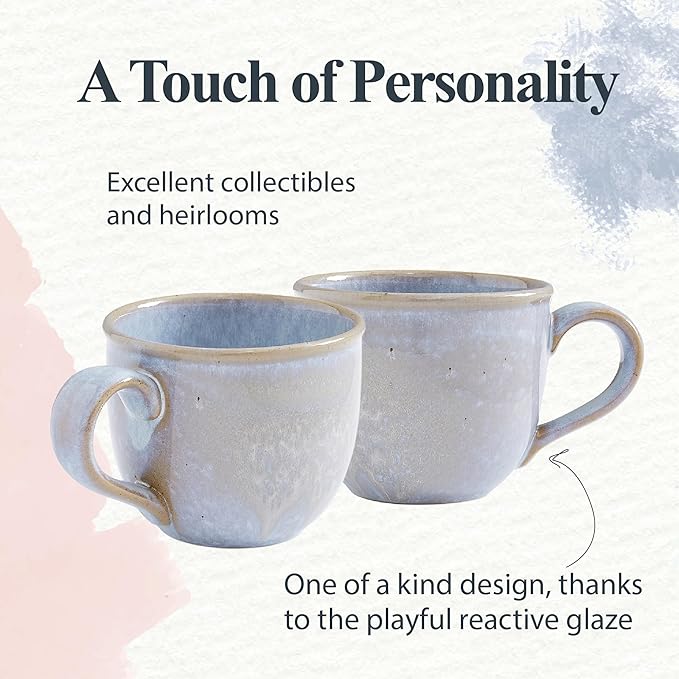 Portmeirion Minerals Mug Aquamarine | 12oz Ceramic Mug made from Stoneware | Dishwasher, Microwave, Freezer, and Oven Safe | Perfect for Tea, Expresso, Latte | For Kitchen or Cafe