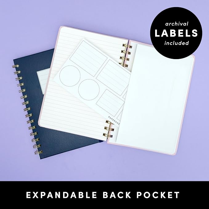 PAPERAGE Lined Spiral Journal Notebook, (Turquoise), 160 Pages, Hardcover Journal for Women & Men, Medium 5.5 in x 8 in - 100 GSM, Thick Paper, Spiral Notebook for Work, School & Journaling