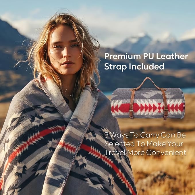 Molithe 100% Wool Blanket, 62" x 86", Warm, Thick, Washable, Military | Great for Camping, Outdoors, Sporting Events, Survival Kits Gargoyle