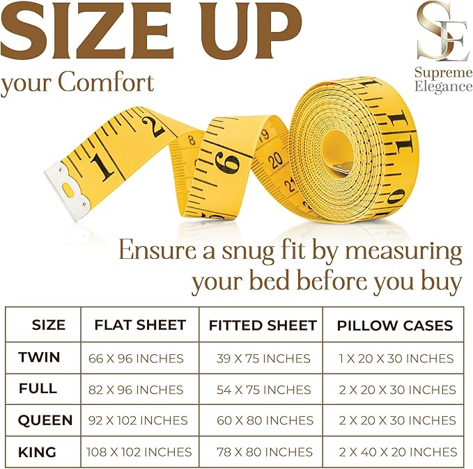Supreme Elegance 4 Pieces 100% Organic Cotton Full Bed Sheets Set, Cooling Percale Weave for Hot Sleepers, Brushed for Softness, Crisp & Breathable Sheets Set, 16" Deep Pocket Fitted Sheet, Snow White