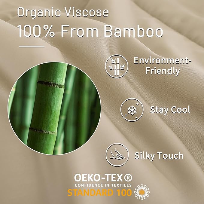 NEXHOME PRO Viscose from Bamboo Comforter Twin Size, Cooling Lightweight Duvet Insert, Organic Natural Summer Bedding Blanket for Hot Sleepers,8 Corner Tabs 90" L x 65" W