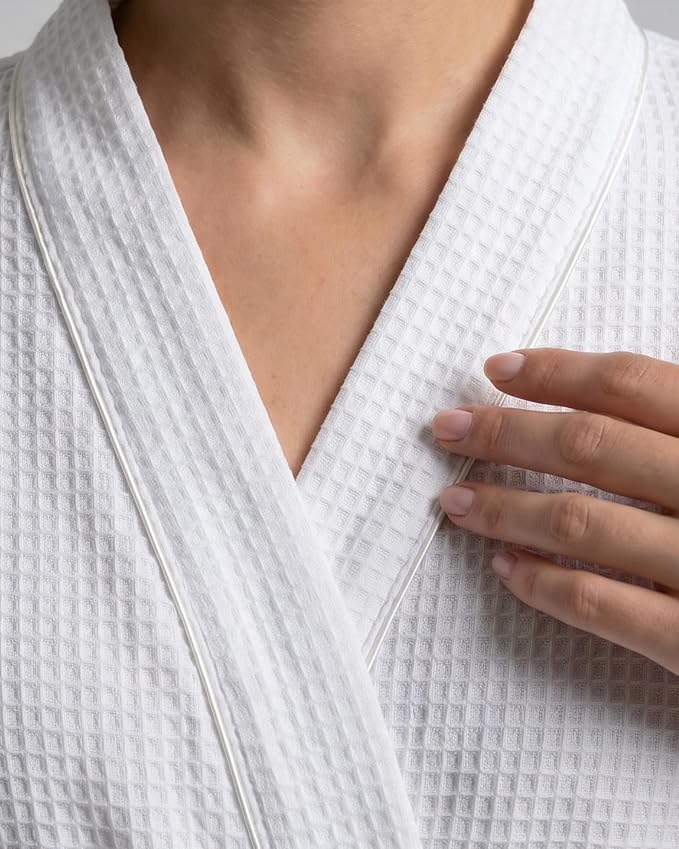 NY Threads Cotton Blend Waffle Robes for Women Full-Length Bathrobe