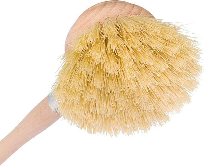 Redecker Dish Brush, Tampico Fiber, 2 Inch Round, 2 Pack – Wooden Dish Scrub Brushes for Dishes & Cookware, Untreated Beechwood, Made in Germany