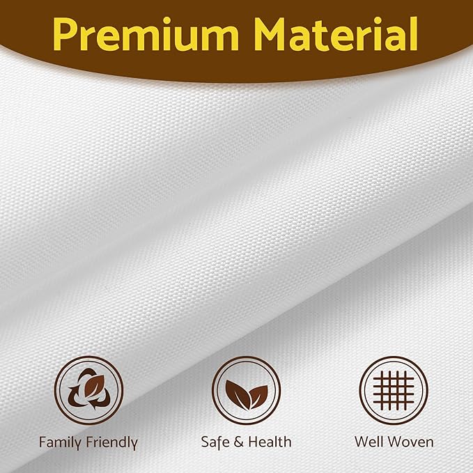 Barossa Design Fabric Snap-in Shower Curtain Liner Replacement, Removable & Washable, Hotel Style, 70x54, White