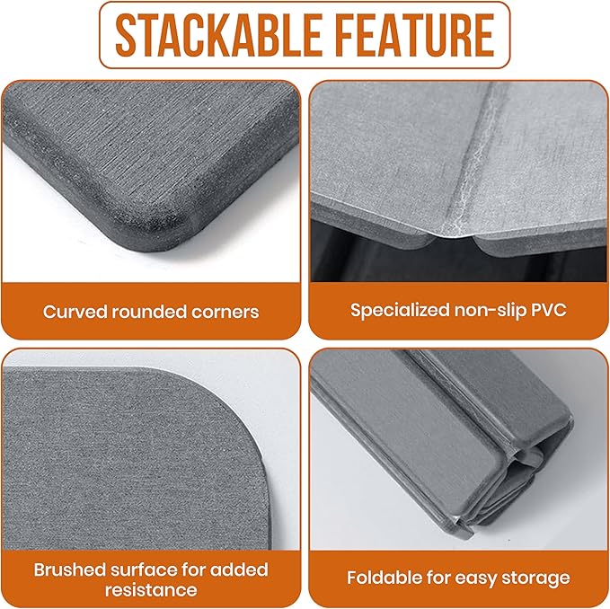 Stone Drying Mat for Kitchen Counter - Large Slats Dark Gray Foldable Diatomaceous Earth Dish Drying Mat | Foldable and Super Absorbent Dish Drying Stone Mat (12 Slats - XL)