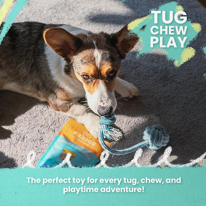Snugarooz Snuggle Ball Yellow Dog Toy – TPR with Braided Cotton Rope – Aids Dental Health – Durable for Chewing & Fetch Play - Made from Recycled Materials