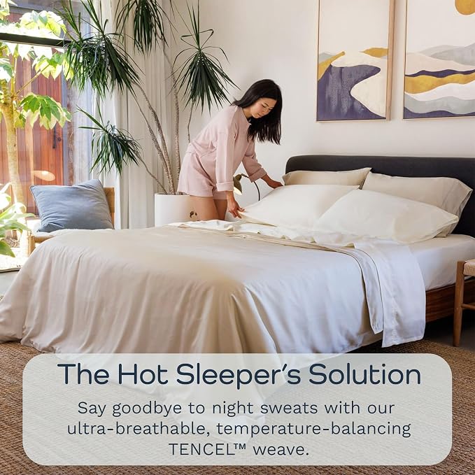 Olive + Crate Eucalyptus Cooling Pillowcases King Size | Certified Tencel Lyocell Fiber | Cool Vegan Silk Static Free for Skin and Hair | Softer Than Cotton and Linen | White