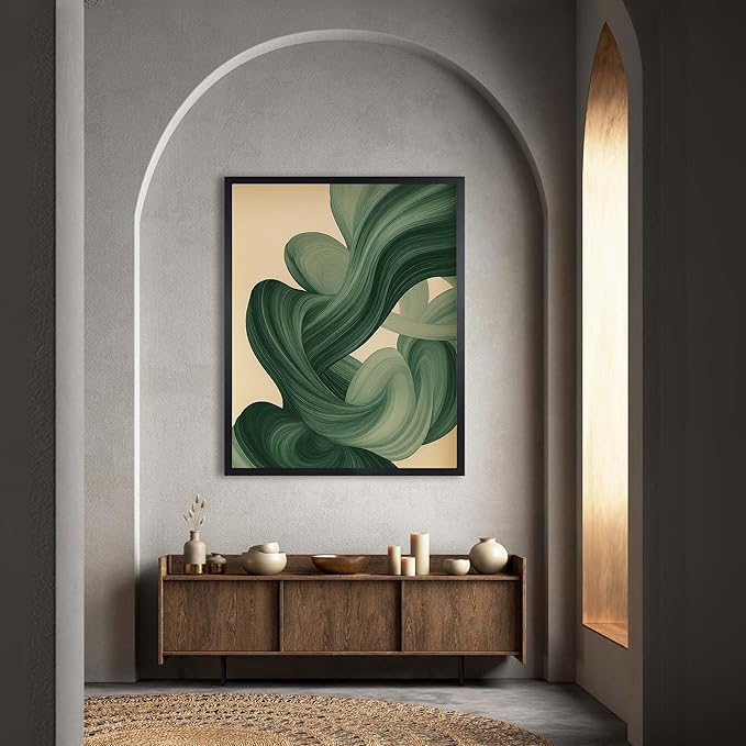 InkFlow Posters Fluid Brushstroke Poster - Modern Graphic Print - Trendy Wall Art for Living Room, Bedroom, Home - Calm Nature Decor - 16x20 Unframed Canvas Print