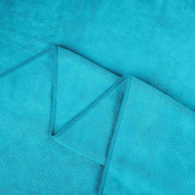 JML Large Microfiber Bath Towels Set with Hanging Loop, 2 Pack (30" x 60") - Soft, Absorbent, Quick Drying, Lint-Free, Fade Resistant, Use for Salon, Hair Wrap, Fitness, Sport, Yoga, Teal