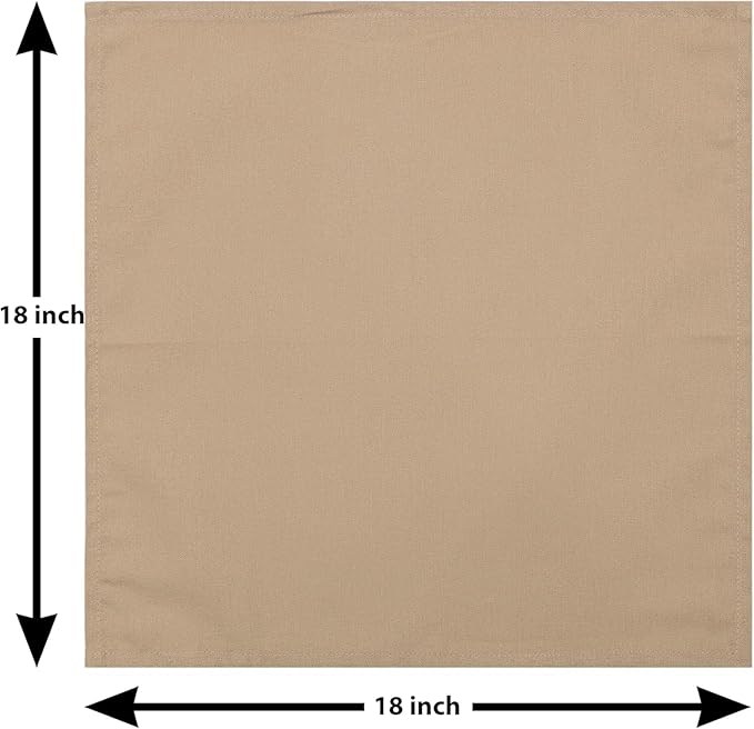 Set of 12 Cloth Napkins, 18 X 18 Inches, 100% Cotton Everyday Use Premium Quality Cloth Napkins with Mitered Corners Ultra Soft Absorbent Dinner Table Cloth Decor Oversized Napkins for Parties, Linen
