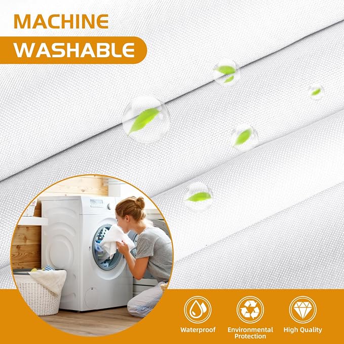 eachope 2 Pack Fabric Snap-in Shower Curtain Liner Replacement,Compatible with Hookless Shower Curtain with Snap in Liner, Removable & Water-Repellent,Machine Washable,70x54,White
