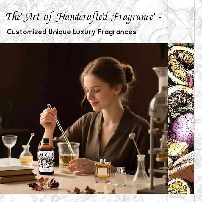 HIQILI Passion Fruit Fragrance Oil for Candle, Soap Making & Diffuser | for Home Aromatherapy, Oil Burner, Great for Body Scrubs Making, Add to Body Lotion - 5.07 FL Oz / 150ML