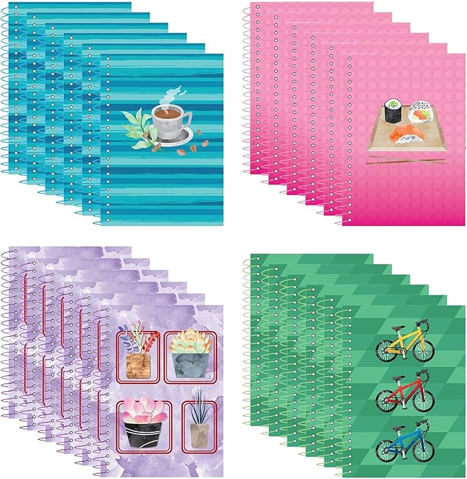 Roaring Spring Lifenotes Personal Notebook, 7" x 5", 80 Sheets of Recycled Pastel Paper, Spiral Bound, College Ruled, Perforated (Case of 24