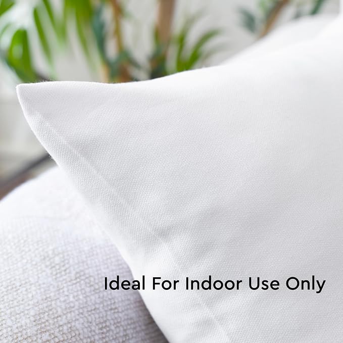 Encasa XO Throw Pillow Covers 26x26 in Set of 2 White | No Inserts | Cotton Pillow Covers for Living Room, Bed, Sofa, Couch | Decorative Cushion Covers with Improved Zipper