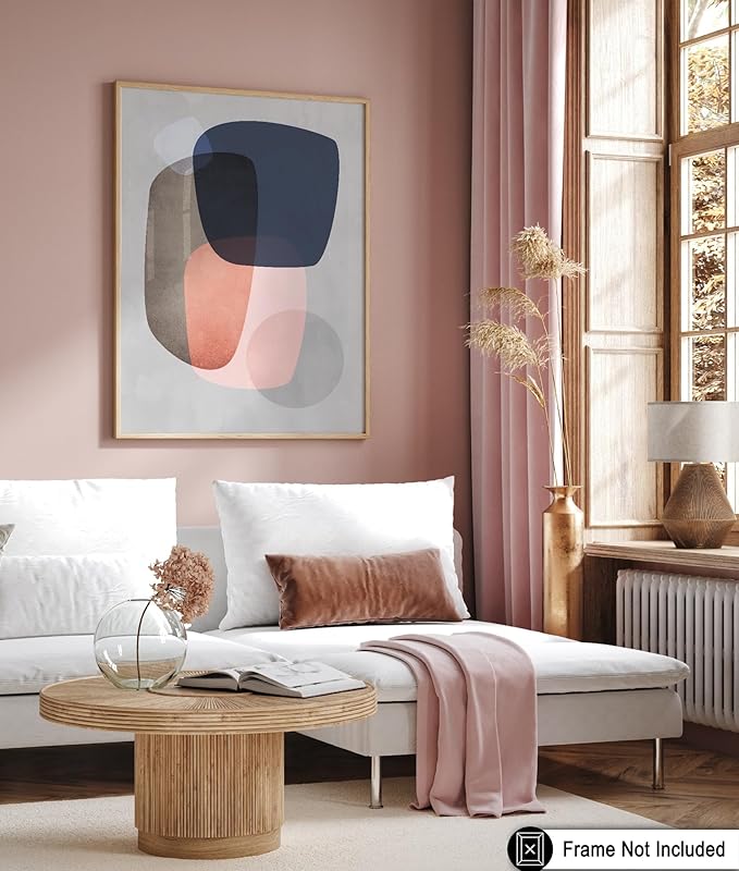 Monem Art Pastel Abstract Organic Shapes Print - Scandinavian Minimalist Art Poster - Wall Decor for Living Room, Bedroom or Office - 8x10 Unframed Wall Art by Mareike Bohmer