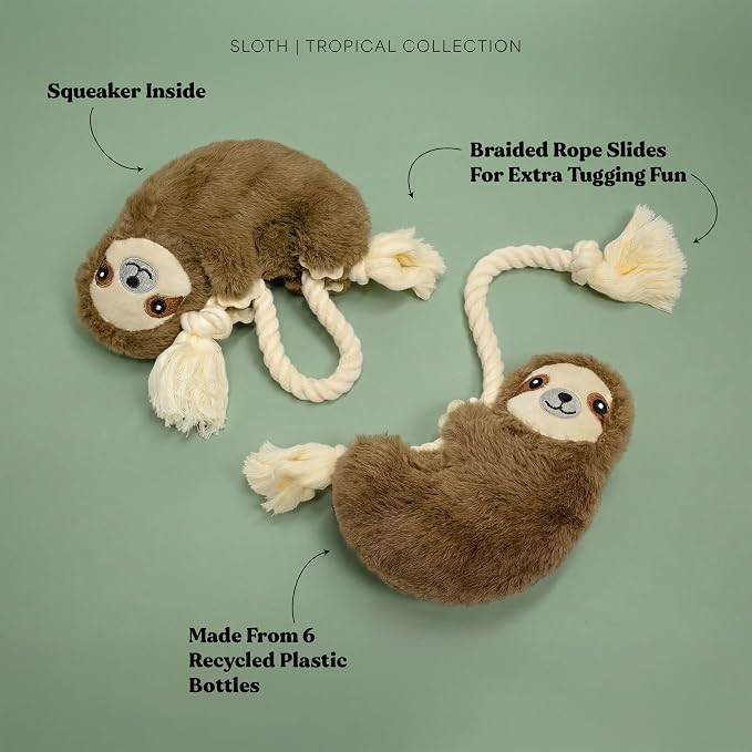 Dog Toys | Plush Toy Sloth Stuffed Animal for Dogs | Jumbo Eco Friendly Toy - Easy to Clean and Made from Non Toxic Materials