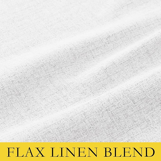 NICETOWN Short 100% Blackout Curtains 63" Long, Burlap Linen Drapes with Thermal Insulated Grey Liner, Keeping Out Cold Air and Heat Panels for Kitchen, Cafe Bar (Set of 2, 52" Width, Greyish White)