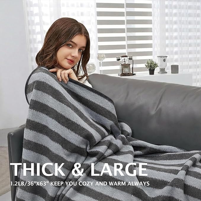 PuTian Merino Wool Camp Blanket - 36" x 63" Great for Bed Couch Camping Outdoors Travel Emergency -Large Warm Soft Washable Wool Throw
