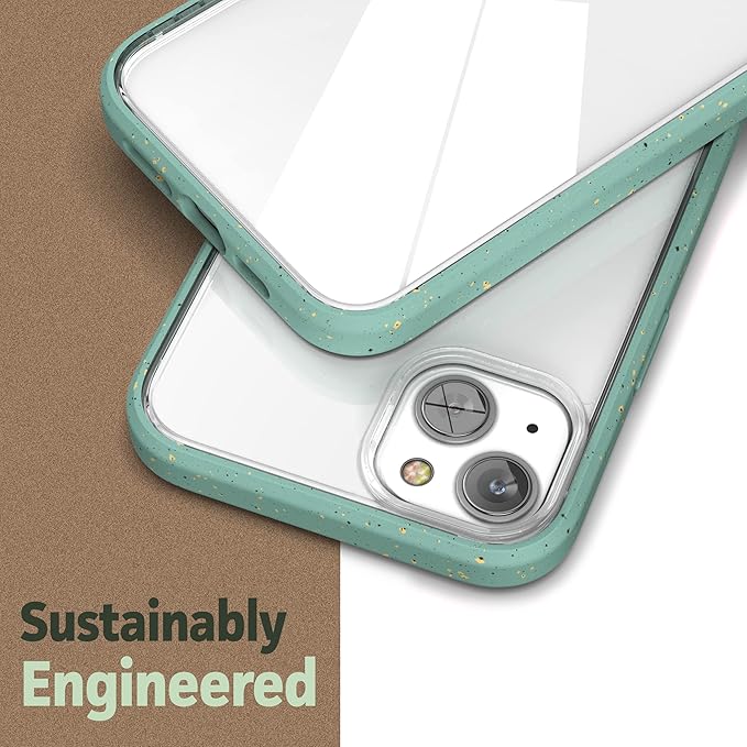 ENCASED Planet Eco Case, Designed for iPhone 14 - Earth Friendly 100% Biodegradable Compostable Bio Case and Packaging (Sage Green)