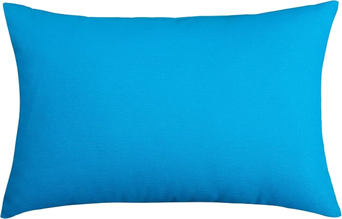 TangDepot Handmade Decorative Solid 100% Cotton Canvas Throw Pillow Covers/Pillow Shams, (12" x18" , Pacific Blue, 1 Count (Pack of 1)) | 100% cotton, same-color zip, machine wash & air dry. For living room, bedroom, office, car. 42 colors, 80 sizes. C...