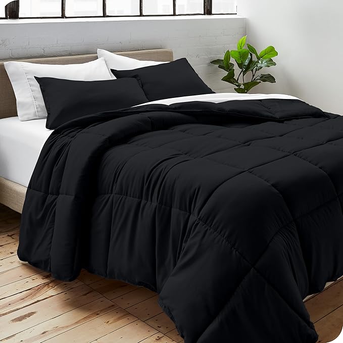 Bare Home Duvet Insert Comforter - Oversized King - Goose Down Alternative - Ultra-Soft - Premium 1800 Series - All Season Warmth - Bedding Comforter (Oversized King, Black)