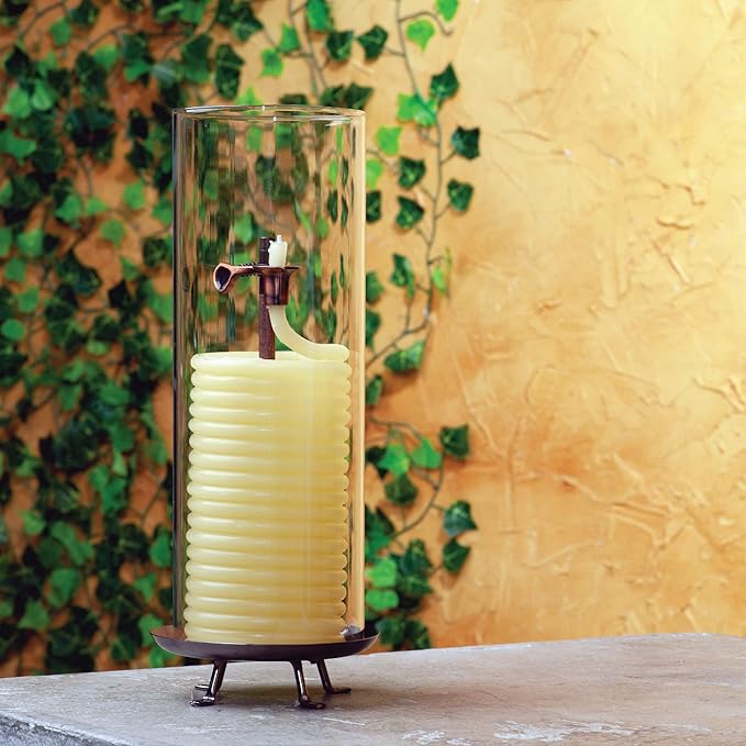 Candle by the Hour 80-Hour Candle with Glass Cylinder, Eco-Friendly Natural Beeswax with Cotton Wick, Yellow (Pack of 4)