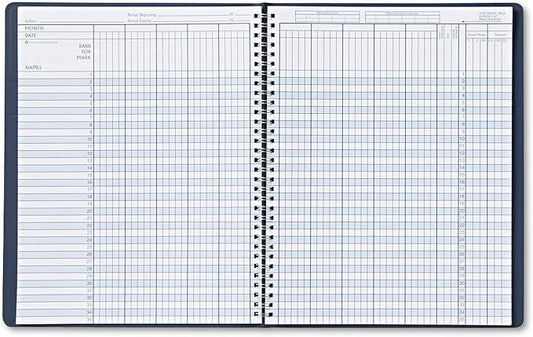House of Doolittle 51407 Class Book, Embossed Leather-Like Cover, 11 x 8-1/2, Blue
